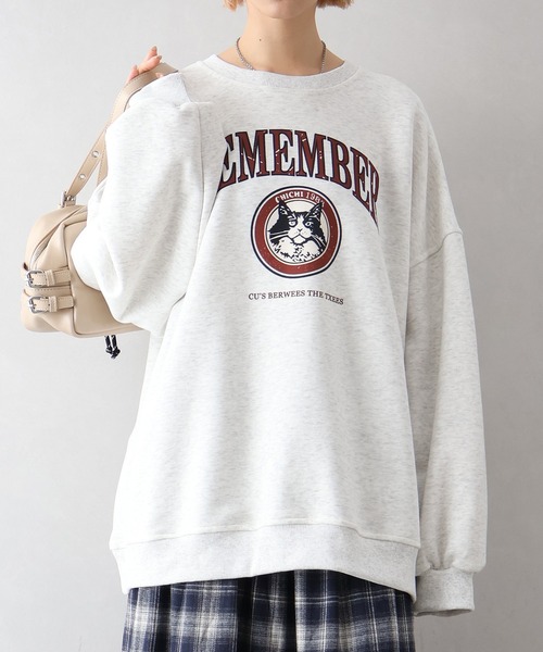 SpRay(スプレイ)の「ネコカレッジスウェット(スウェット・レディース・オートミール/グレー/チャコールグレー/ブラック・FREE)」の22枚目の写真