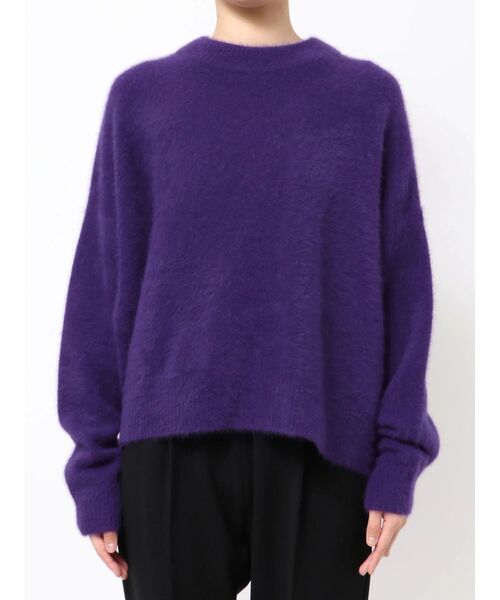 ELENDEEK（エレンディーク）の「フォックスウールアシンメトリーニット（ニット/セーター・レディース・ブラック/パープル/イエロー/アイボリー/モカ・FREE）」の22枚目の写真