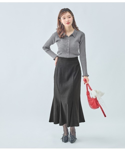 PEACH JOHN（ピーチジョン）の「ツイードマーメイドスカート（スカート・レディース・ブラック/グレー・SMALL/MEDIUM）」の3枚目の写真