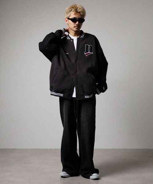 FUNALIVE(ファンアライブ)の「ヘビーウエイト 裏起毛 ユニフォーム スタジャン(スタジャン・メンズ・ブラック×グレー/チャコールグレー×ブラック・M/L/LL)」の22枚目の写真