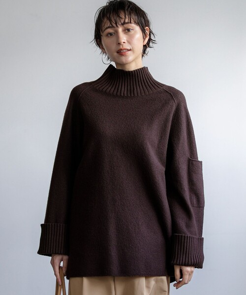 セール】【新色追加】ボイルドウールコンビニット チュニック（ニット