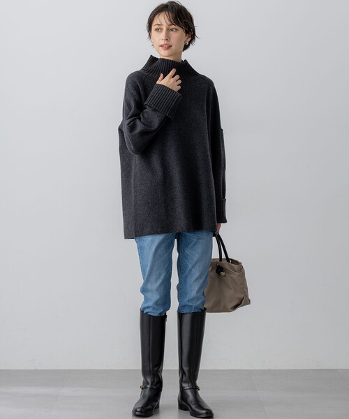 23区【新品タグ付】25AW ボイルドウール ニットチュニック ネイビー 38 23区【新品タグ付】25AW ボイルドウール ニットチュニック ネイビー 38