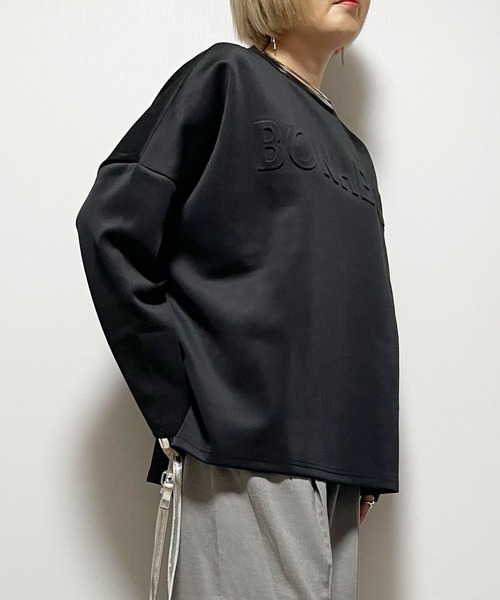 Fizz(フィズ)の「エンボスロゴオーバーサイズプルオーバー(スウェット・レディース・ブラック/モカ/グレー/グレイッシュベージュ・FREE)」の14枚目の写真