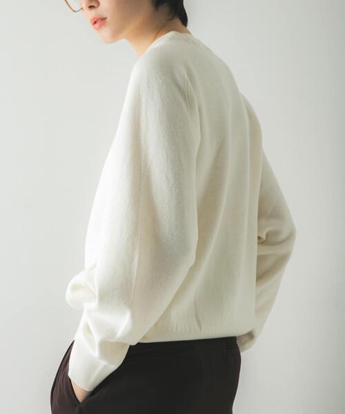 ARGUE ウールカシミヤ スウェットニット ホワイト ARGUE ウールカシミヤ スウェットニット ホワイト