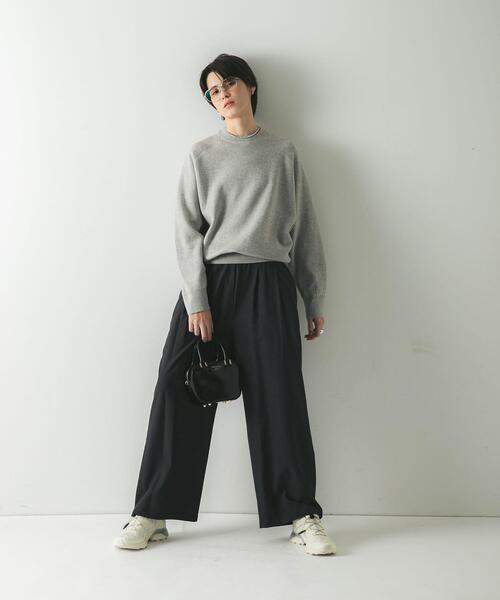 URBAN RESEARCH（アーバンリサーチ）の「コットンカシミヤスウェットニット（ニット/セーター・レディース・ブラック/オフホワイト/グレー・FREE）」の15枚目の写真