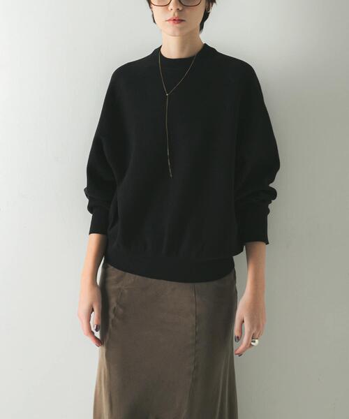 URBAN RESEARCH（アーバンリサーチ）の「コットンカシミヤスウェットニット（ニット/セーター・レディース・ブラック/オフホワイト/グレー・FREE）」の8枚目の写真