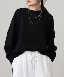 OMNES（オムネス）の「ウールアルパカ混裾ラウンドプルオーバーニット（ニット/セーター）」