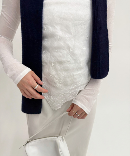 EDIT. FOR LULU（エディットフォールル）の「《追加》petite LULU スカーフ（バンダナ/スカーフ・レディース・ホワイト・FREE）」の7枚目の写真