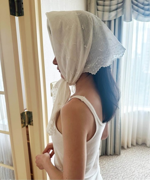 EDIT. FOR LULU（エディットフォールル）の「《追加》petite LULU スカーフ（バンダナ/スカーフ・レディース・ホワイト・FREE）」の2枚目の写真