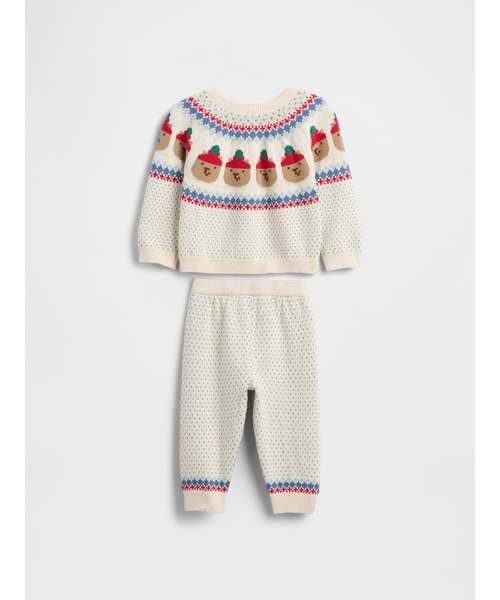 GAP（ギャップ）の「くまさん フェアアイル ニットコーデセット (ベビー)（セットアップ・キッズ・ナチュラル・60cm/70cm/80ｃｍ/90cm）」の2枚目の写真