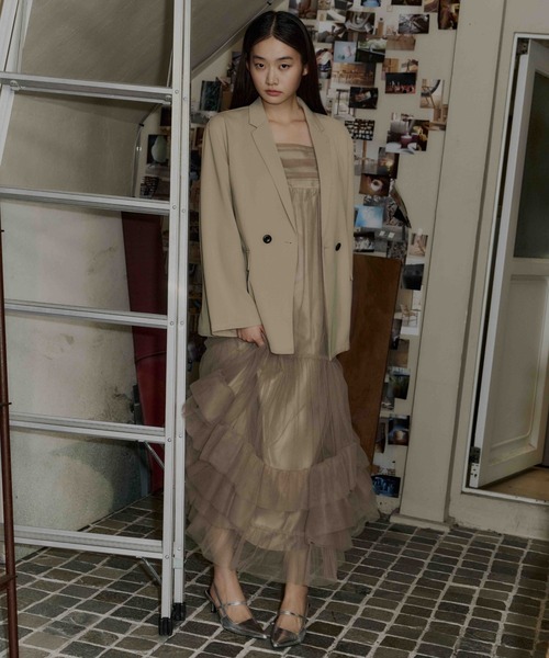 2点セットアイテム】ボリュームチュールジャケットセットドレス
