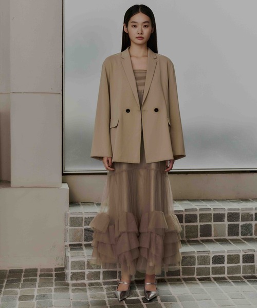 2点セットアイテム】ボリュームチュールジャケットセットドレス
