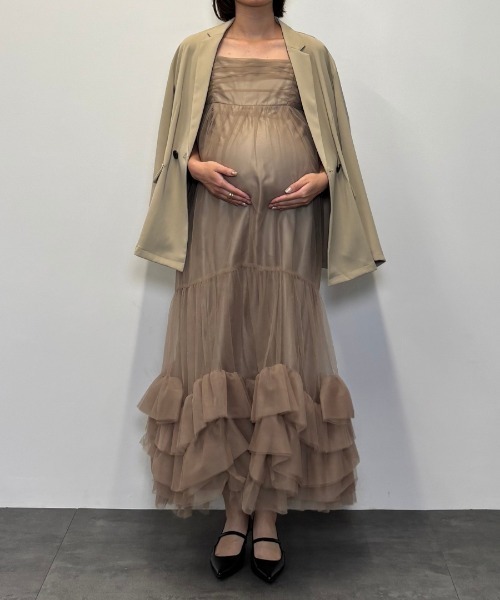 2点セットアイテム】ボリュームチュールジャケットセットドレス