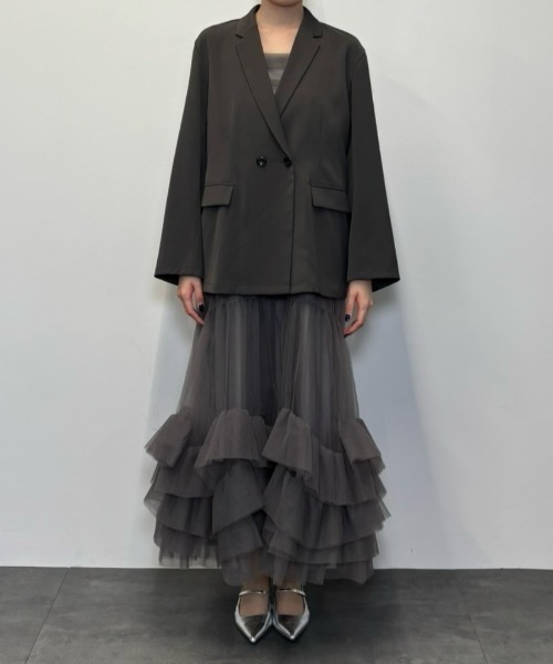 2点セットアイテム】ボリュームチュールジャケットセットドレス