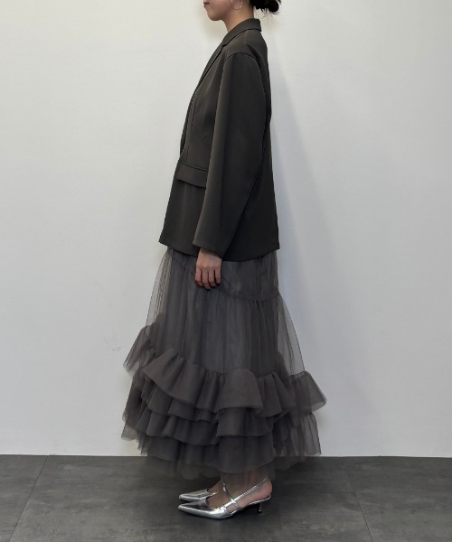 2点セットアイテム】ボリュームチュールジャケットセットドレス