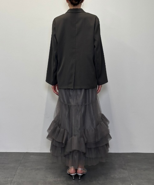 2点セットアイテム】ボリュームチュールジャケットセットドレス