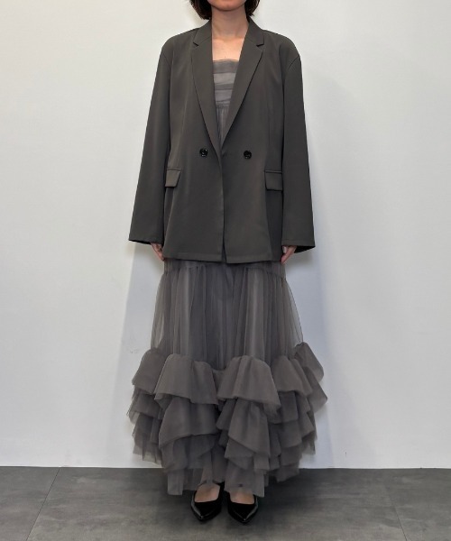 2点セットアイテム】ボリュームチュールジャケットセットドレス