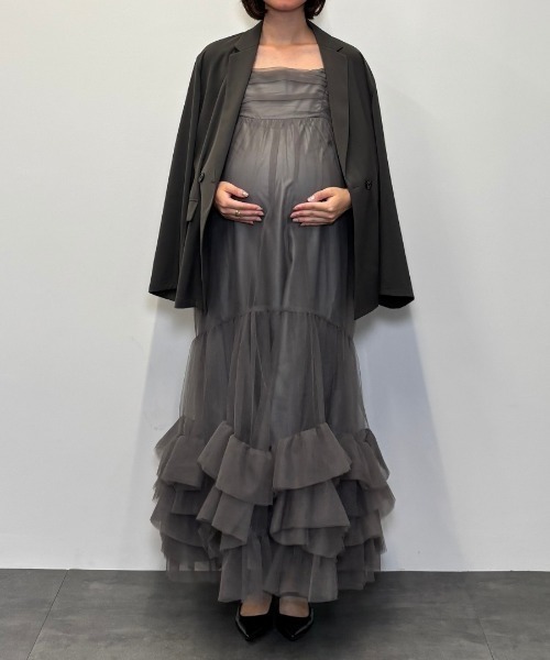 2点セットアイテム】ボリュームチュールジャケットセットドレス