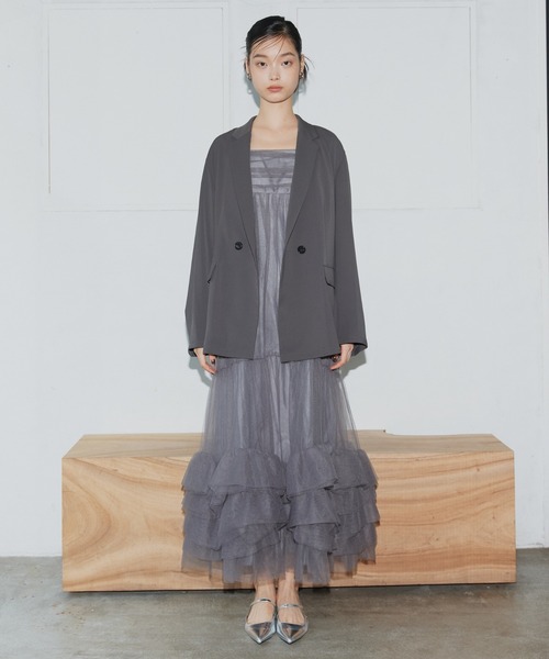 2点セットアイテム】ボリュームチュールジャケットセットドレス