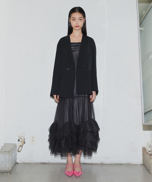 2点セットアイテム】ボリュームチュールジャケットセットドレス