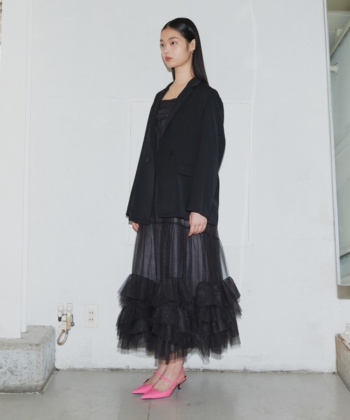 2点セットアイテム】ボリュームチュールジャケットセットドレス