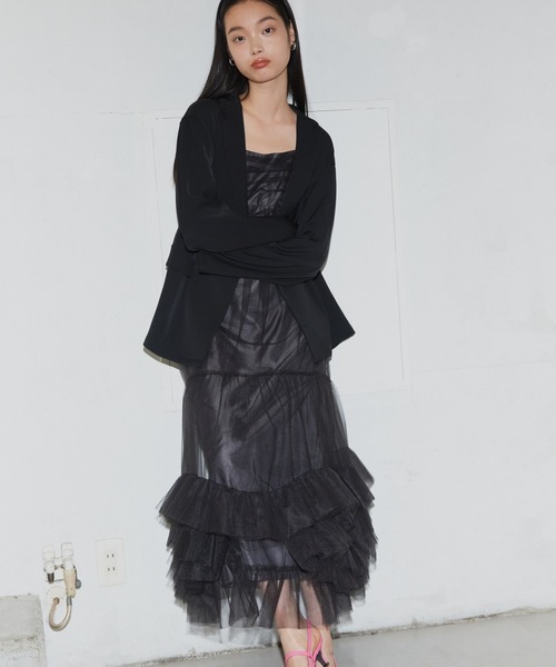 ANDRESED ボリュームチュールジャケットセットドレス 2点セットアイテム】ボリュームチュールジャケットセットドレス