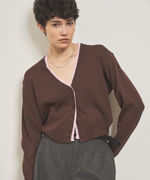 kolor 22AW レイヤードカーディガン 5 ブラウン 予約]配色レイヤードカーディガン/ブラウン – Lumier