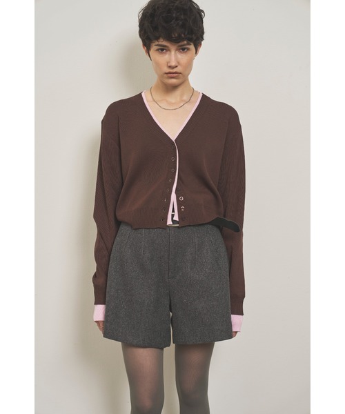 セール】Layered Knit Cardigan / レイヤードニットカーディガン