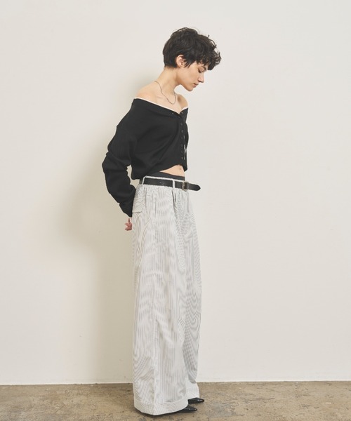 VION(ヴィオン)の「レイヤードニットカーディガン / Layered Knit Cardigan(カーディガン/ボレロ・レディース・ブラウン/ネイビー/ブラック・FREE)」の20枚目の写真