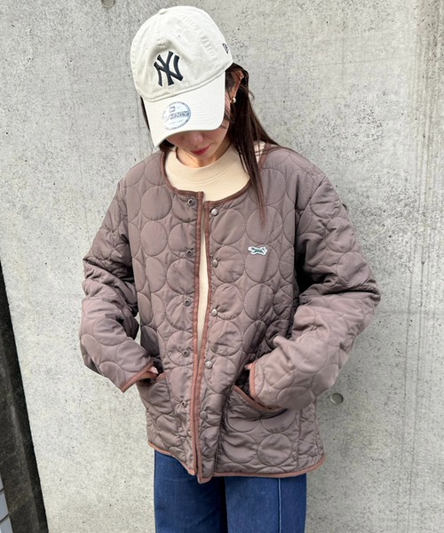 PENNEYS（ぺニーズ）の「裏ボアで暖かい！【THE FOX】ノーカラー裏ボアキルティングコート ジャケット（ダウンジャケット/コート・レディース・ブラック/ブラウン・L/M/S）」の3枚目の写真