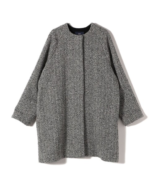 SHIPS（シップス）の「スパンコール ヘリンボーン ノーカラー コート（ノーカラーコート・レディース・ブラック・36/38）」の8枚目の写真