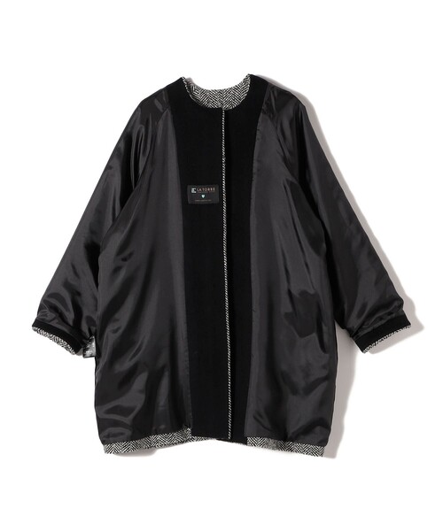 SHIPS（シップス）の「スパンコール ヘリンボーン ノーカラー コート（ノーカラーコート・レディース・ブラック・36/38）」の22枚目の写真