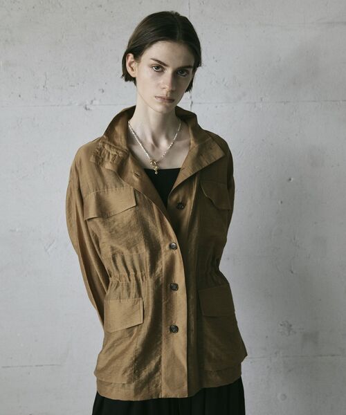 GARAGE OF GOOD CLOTHING（ガレージオブグッドクロージング）の「シアーミリタリージャケット（その他アウター・レディース・モカ/ライトグレー/ホワイト・FREE）」の3枚目の写真