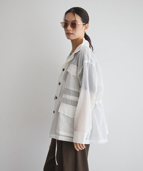 GARAGE OF GOOD CLOTHING(ガレージオブグッドクロージング)の「シアーミリタリージャケット(その他アウター・レディース・モカ/ライトグレー/ホワイト・FREE)」の13枚目の写真