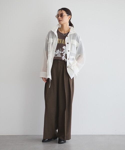 GARAGE OF GOOD CLOTHING(ガレージオブグッドクロージング)の「シアーミリタリージャケット(その他アウター・レディース・モカ/ライトグレー/ホワイト・FREE)」の14枚目の写真