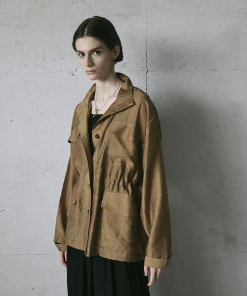 GARAGE OF GOOD CLOTHING（ガレージオブグッドクロージング）の「シアーミリタリージャケット（その他アウター・レディース・モカ/ライトグレー/ホワイト・FREE）」の5枚目の写真