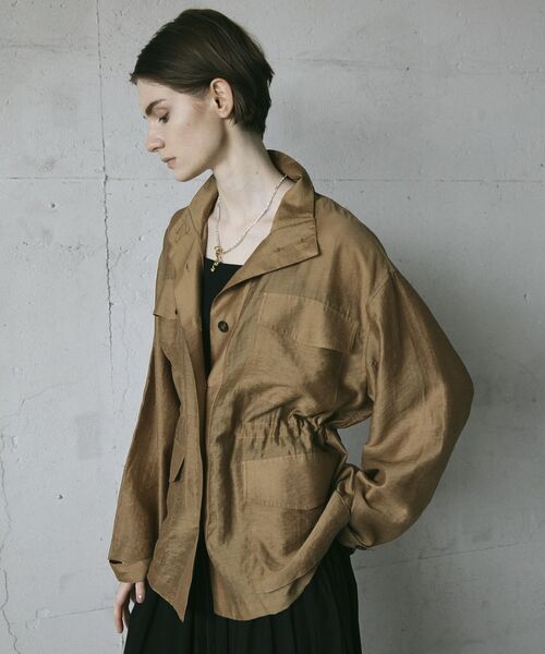 GARAGE OF GOOD CLOTHING（ガレージオブグッドクロージング）の「シアーミリタリージャケット（その他アウター・レディース・モカ/ライトグレー/ホワイト・FREE）」の6枚目の写真