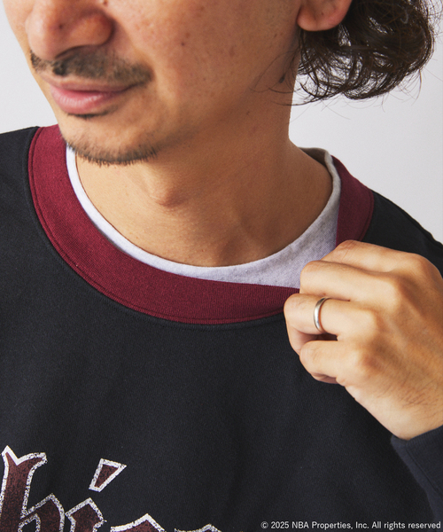 JOURNAL STANDARD relume（ジャーナルスタンダード　レリューム）の「Off The Court by NBA / オフ・ザ・コート バイ NBA 別注 リンガースウェット（スウェット・メンズ・ブラック/アイボリー/グレー/ブラック系その他/グリーン/オートミール・LARGE/MEDIUM/SMALL）」の11枚目の写真