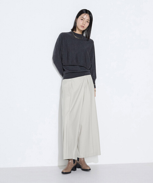 セール】【セットアップ対応】ストレッチフラノ アシンメトリータック