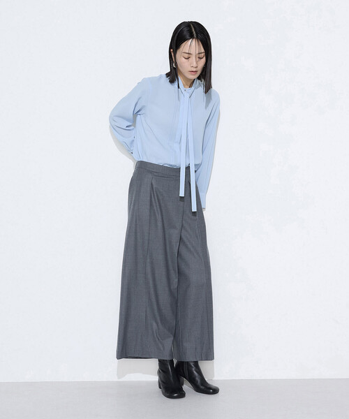 セール】【セットアップ対応】ストレッチフラノ アシンメトリータック