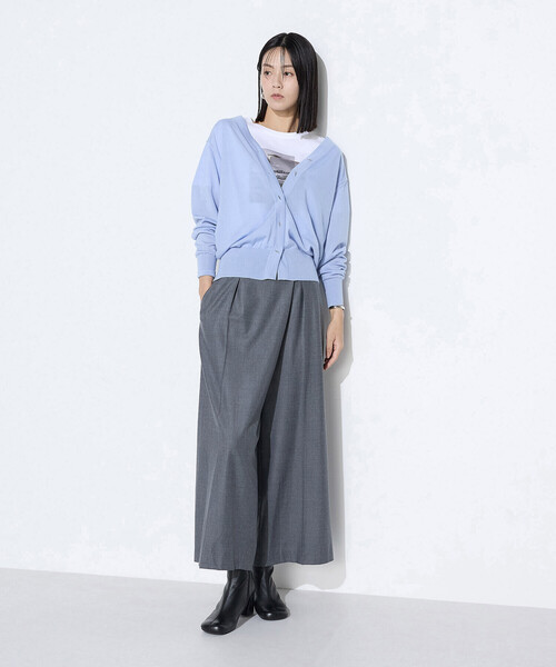 K.T KIYOKO TAKASE(キヨコタカセ)の「【セットアップ対応】ストレッチフラノ アシンメトリータックワイドパンツ(その他パンツ・レディース・トップグレー/ブラック/ベージュ系その他・9号)」の8枚目の写真
