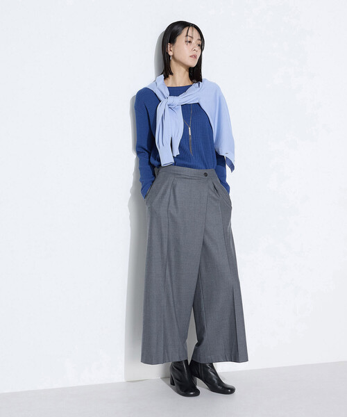 K.T KIYOKO TAKASE(キヨコタカセ)の「【セットアップ対応】ストレッチフラノ アシンメトリータックワイドパンツ(その他パンツ・レディース・トップグレー/ブラック/ベージュ系その他・9号)」の10枚目の写真