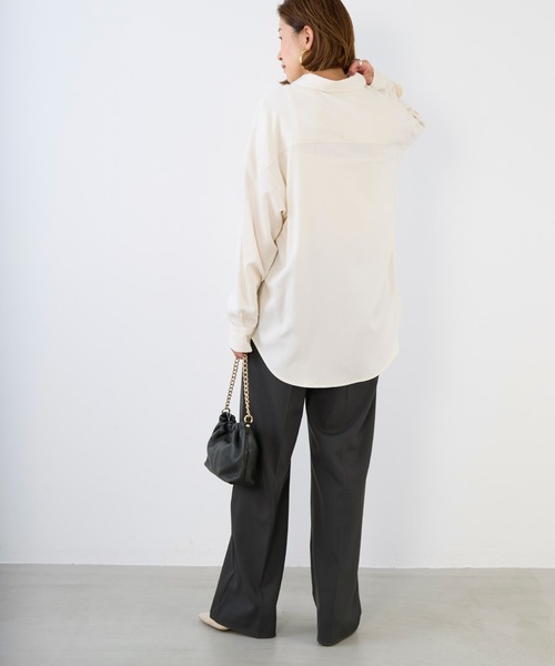 MICA&DEAL（マイカ＆ディール）の「モールスキンミリタリーシャツ（シャツ/ブラウス・レディース・ブラウン/カーキ/オフホワイト・FREE）」の7枚目の写真