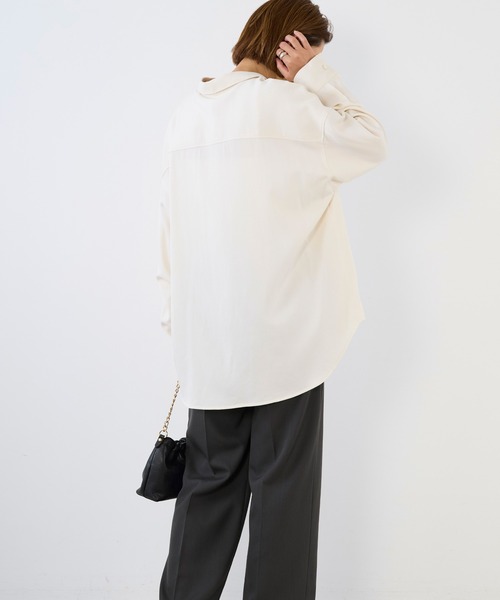 MICA&DEAL（マイカ＆ディール）の「モールスキンミリタリーシャツ（シャツ/ブラウス・レディース・ブラウン/カーキ/オフホワイト・FREE）」の8枚目の写真