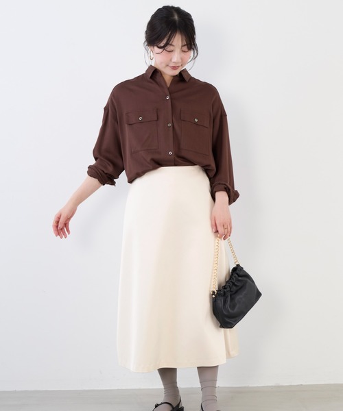 MICA&DEAL（マイカ＆ディール）の「モールスキンミリタリーシャツ（シャツ/ブラウス・レディース・ブラウン/カーキ/オフホワイト・FREE）」の9枚目の写真