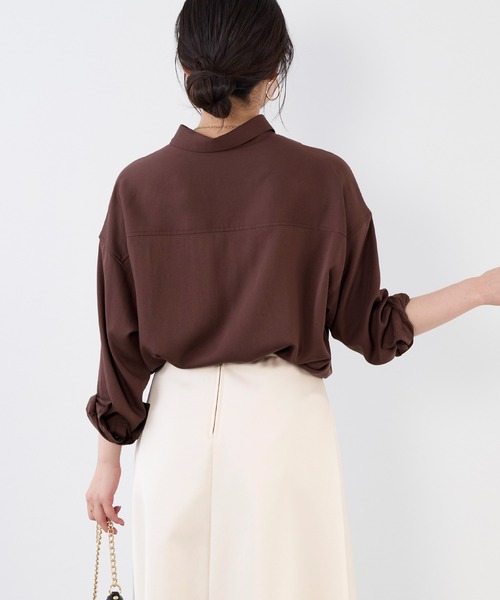 MICA&DEAL（マイカ＆ディール）の「モールスキンミリタリーシャツ（シャツ/ブラウス・レディース・ブラウン/カーキ/オフホワイト・FREE）」の11枚目の写真