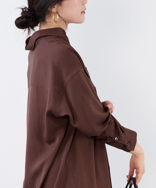 MICA&DEAL（マイカ＆ディール）の「モールスキンミリタリーシャツ（シャツ/ブラウス・レディース・ブラウン/カーキ/オフホワイト・FREE）」の19枚目の写真