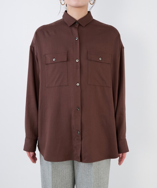 MICA&DEAL（マイカ＆ディール）の「モールスキンミリタリーシャツ（シャツ/ブラウス・レディース・ブラウン/カーキ/オフホワイト・FREE）」の20枚目の写真