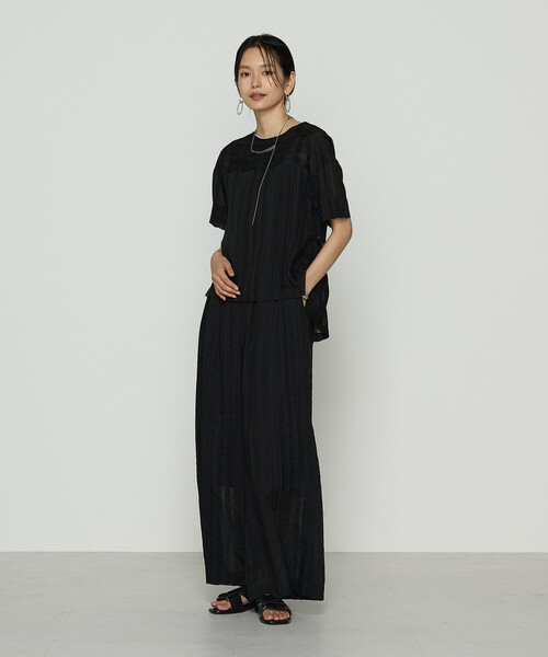 Gabardine K.T(ギャバジンケーティー)の「ジャカードボーダー ゆったりプルオーバー(Tシャツ/カットソー・レディース・ブラック・9号)」の12枚目の写真