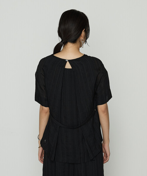 Gabardine K.T(ギャバジンケーティー)の「ジャカードボーダー ゆったりプルオーバー(Tシャツ/カットソー・レディース・ブラック・9号)」の2枚目の写真